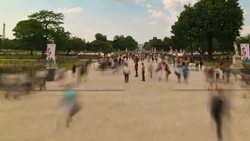 People Crowds Pan Stock Footage