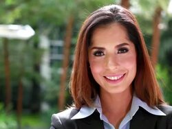 HD:Portrait of young businesswoman in the park. Stock Footage