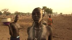 A cattle camp in South Sudan Stock Footage