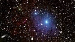 Space travel towards IC405 nebula Stock Footage