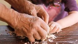 HD SEQUENCE. Cooking With Grandma. Part of a series Stock Footage