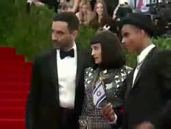 Brahim Zaibat, Madonna, Riccardo Tisci at "PUNK: Chaos To Couture" Costume Institute Gala Stock Footage