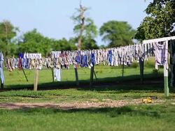 WS Laundry at Manitoba Colony / Manitoba Community, Close to Santa Cruz de la Sierra, Bolivia Stock Footage