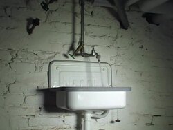 Dark basement with a sink Stock Footage