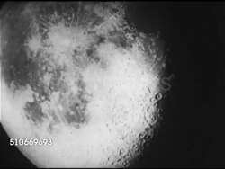 1952: NEW FRONTIERS IN SPACE: MS Moon (planetarium rocketship simulation), ZI Lunar surface & into crater shadow. Instructional Video