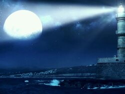 Lighthouse full moon Stock Footage