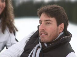 Couple in the snow Stock Footage