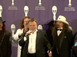 21st Annual Rock and Roll Hall of Fame Induction Ceremony press room Stock Footage