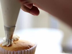 Dressing Cupcake Stock Footage
