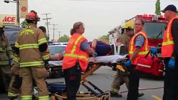 Early Morning Accident Sent One Man to Hospital Stock Footage
