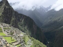 WS PAN View of  Inca ruins mountain / Machu Picchu, Peru Stock Footage