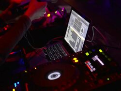 HD DJ at work close-up Stock Footage