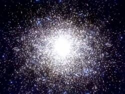 Approaching a globular cluster. 3D Animation Stock Footage