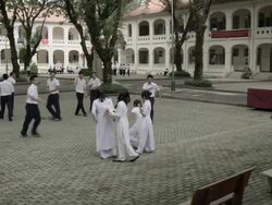 School Yard of Le Hong Phong High School  Stock Footage