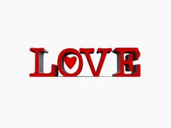 LOVE word with heart beat Stock Footage