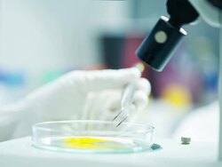 Scientist and bio lab experiment Stock Footage