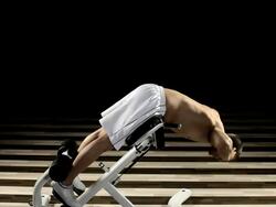 Hyperextension exercise Stock Footage