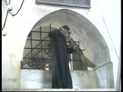 Priests scuffle with brooms, at Bethlehem site of Jesus' birth News Clip