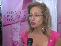 INTERVIEW: Marisa Thalberg, VP Global Online Marketing, The Estee Lauder Companies talks about inspiring people around the world through the bloggers' efforts at the Bloomingdale's & The Estee Lauder Companies Kick Off Breast Cancer Awareness Month Stock Footage