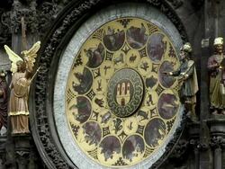MS View of astronomical clock  / Prague, Hlavni mesto Praha, Czech Republic Stock Footage