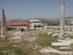 Sebastia (ancient Samaria), view of the Roman Forum Stock Footage