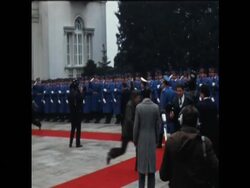 SYND 17 11 78 RUMANIAN PRESIDENT CEAUSESCU ARRIVES TO BELGRADE AND IS GREETED BY TITO News Clip