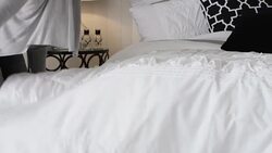 Comfortable bed - slow motion Stock Footage