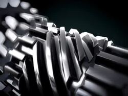CLOSE UP IN 3D METTALIC GEARS ROTATING LOOP Stock Footage
