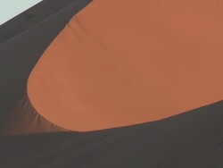 Curved ridge of sand dune, Sossusvlei, Namib-Naukluft, Namibia Stock Footage