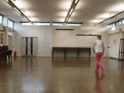 MS Man practicing dance routine in community centre / Berlin, Germany Stock Footage