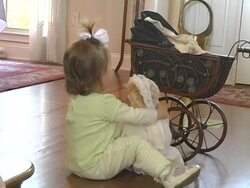 babydoll and toddler Stock Footage