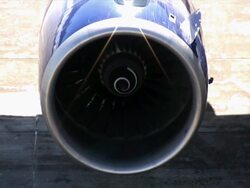 Aircraft jet engine, close-up, loopable (HD) Stock Footage