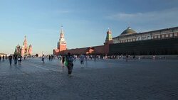 Red square at sunset, Moscow Stock Footage