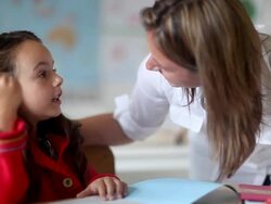 Student and Teacher Stock Footage
