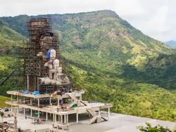 Buddha on mountain Timelapse Stock Footage