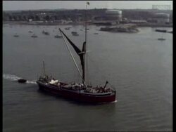 Aerial River Medway to Thames, Kent, UK  1984 Stock Footage