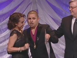 Porfirio Pina, Delia Orjuela, Larry Hernandez, and Phil Graham at BMI's 19th Annual Latin Music Awards on 3/30/2012 in Las Vegas, NV. (Footage by WireImage Video/Getty Images Entertainment Video) Stock Footage