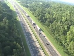 Aerial of Highway Stock Footage