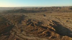 Arid Big Bend desert landscape with the Mesa de Anguila escarpment. Stock Footage