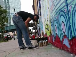 Iconic New York Graffiti Landmark To Be Torn Down Stock Footage