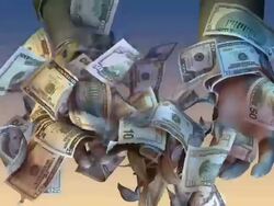 Hands grasping at falling American money. Stock Footage