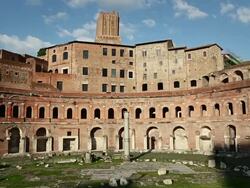 Trajan's Markets and Forum in Rome Stock Footage