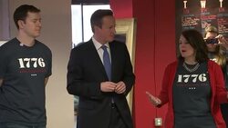 David Cameron Visits The Offices Of Startup Incubator 1776 News Clip