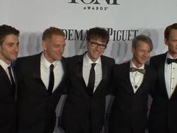 Neil Patrick Harris and producers David Binder, Michael Mayer, Ben Cameron Mitchell and Stephen Trask of 'Hedwig and the Angry Inch' at the 2014 Tony Awards Stock Footage