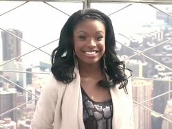 Coco Jones at The Disney Channel And Disney XD Stars Visit The Empire State Building on 3/12/2012 Stock Footage