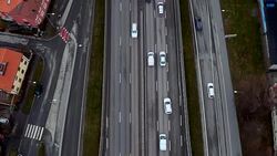 AERIAL: Traffic in Stockholm Stock Footage