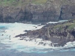 MS Shot of sea shore / Rapa Nui National Park, Easter Island, Chile  Stock Footage