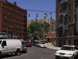 Sneakers hanging from electrical wire Stock Footage