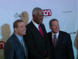 Dana Pump (L) Julius Erving and David Pump at the The Harold Pump Foundation 10th Annual Gala at Los Angeles CA. (Footage by WireImage Video/GettyImages) Stock Footage