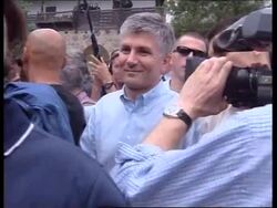 KOSOVO: SERB OPPOSITION LEADER BOOED BY ETHNIC SERBS (V) News Clip